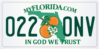 FL license plate 0220NV
