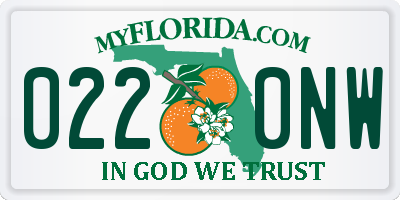 FL license plate 0220NW