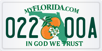 FL license plate 0220OA