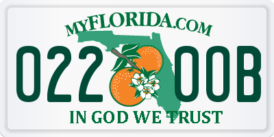 FL license plate 0220OB