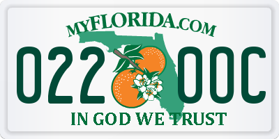 FL license plate 0220OC