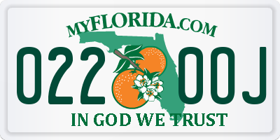 FL license plate 0220OJ
