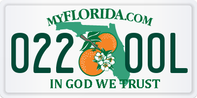 FL license plate 0220OL