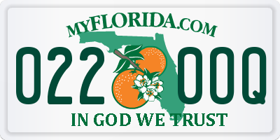 FL license plate 0220OQ