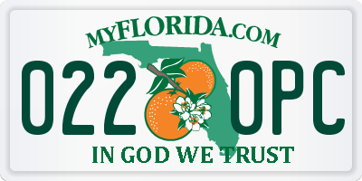 FL license plate 0220PC