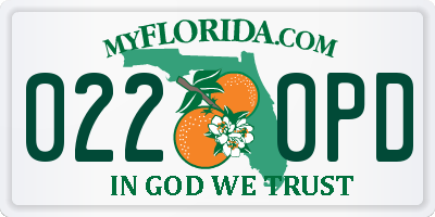 FL license plate 0220PD