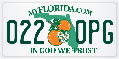 FL license plate 0220PG