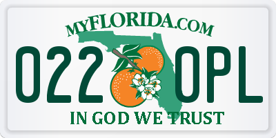 FL license plate 0220PL