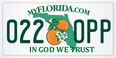 FL license plate 0220PP