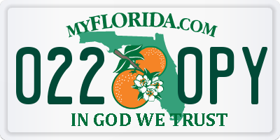 FL license plate 0220PY