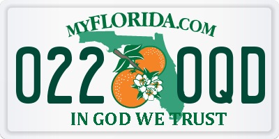 FL license plate 0220QD