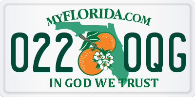 FL license plate 0220QG