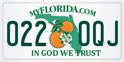 FL license plate 0220QJ