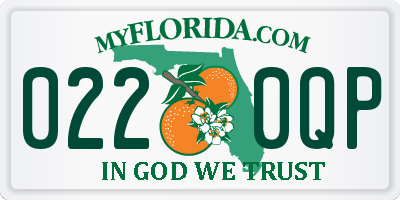 FL license plate 0220QP