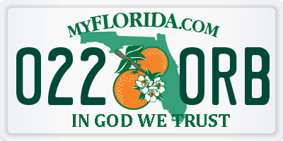 FL license plate 0220RB