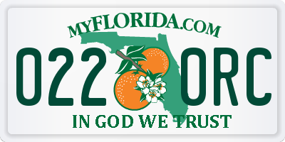 FL license plate 0220RC