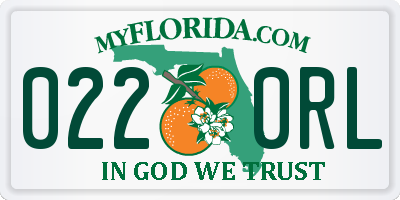 FL license plate 0220RL