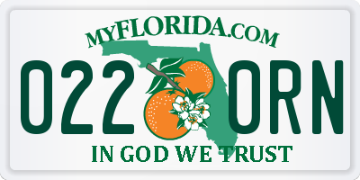 FL license plate 0220RN