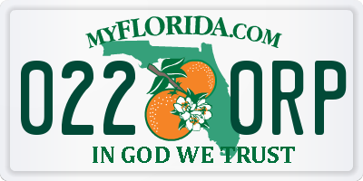 FL license plate 0220RP