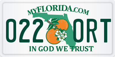 FL license plate 0220RT