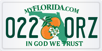 FL license plate 0220RZ