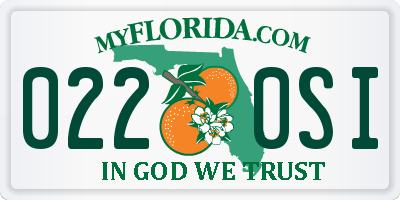 FL license plate 0220SI