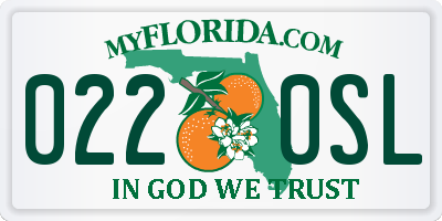 FL license plate 0220SL