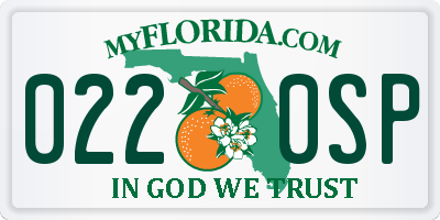 FL license plate 0220SP