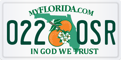 FL license plate 0220SR