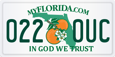 FL license plate 0220UC