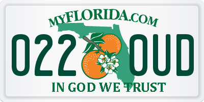 FL license plate 0220UD