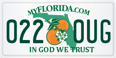 FL license plate 0220UG