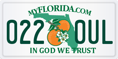 FL license plate 0220UL