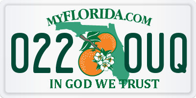 FL license plate 0220UQ