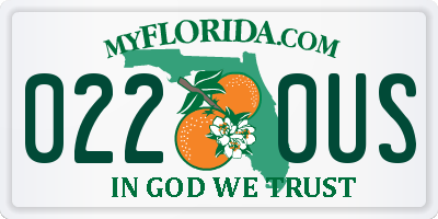 FL license plate 0220US