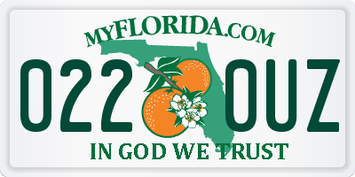 FL license plate 0220UZ