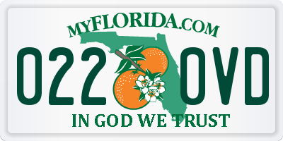 FL license plate 0220VD