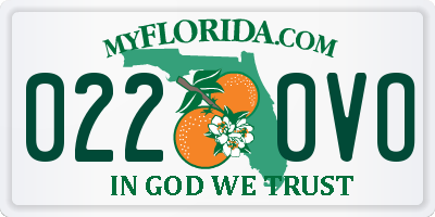 FL license plate 0220VO