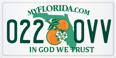 FL license plate 0220VV