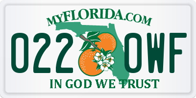 FL license plate 0220WF