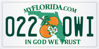 FL license plate 0220WI