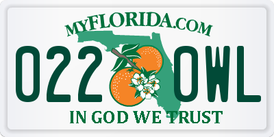 FL license plate 0220WL