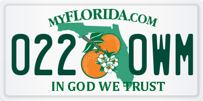 FL license plate 0220WM