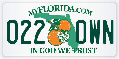 FL license plate 0220WN
