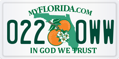 FL license plate 0220WW