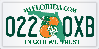 FL license plate 0220XB