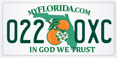 FL license plate 0220XC