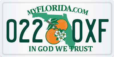 FL license plate 0220XF