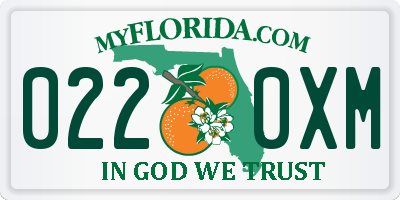 FL license plate 0220XM