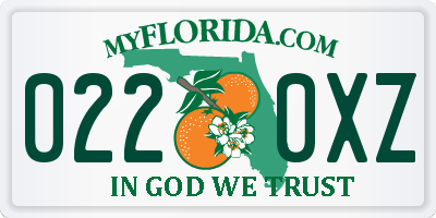 FL license plate 0220XZ